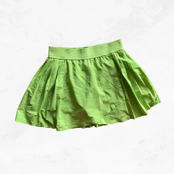 ALO Aces Tennis Skirt in Green Apple - Picture 3 of 7